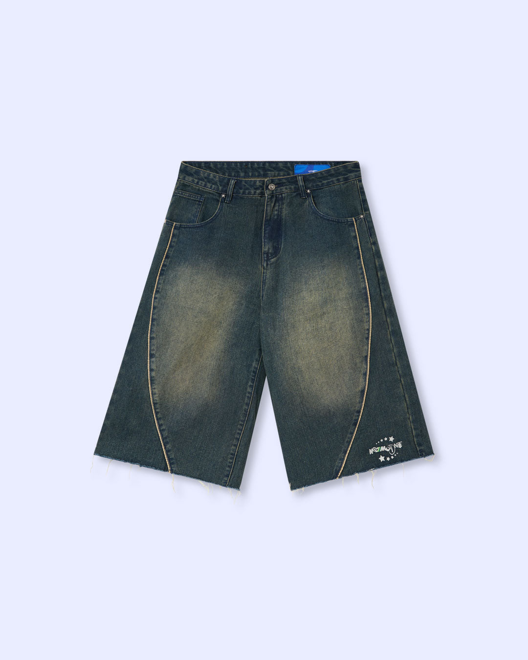 DENIM JORTS WASHED GREEN