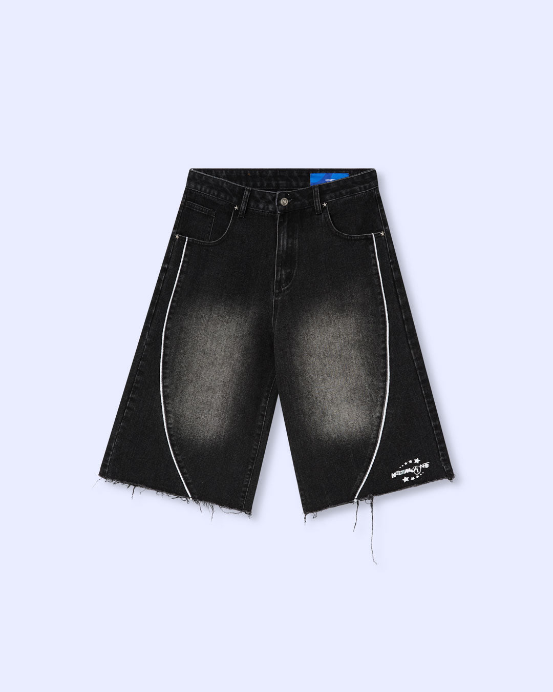 DENIM JORTS WASHED BLACK
