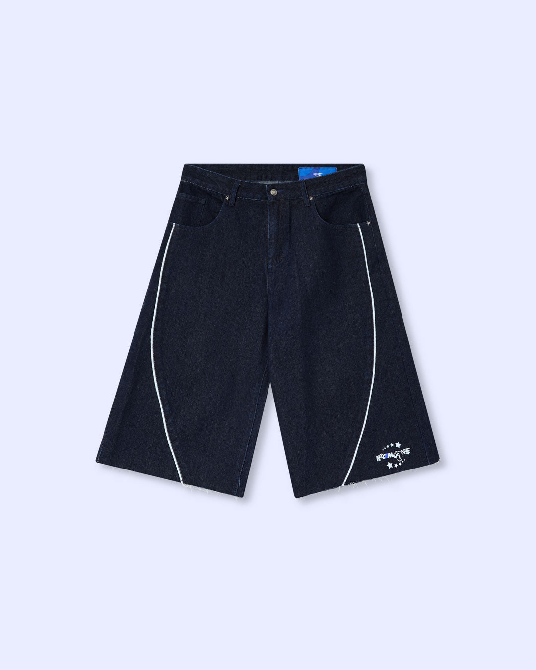 DENIM JORTS RAW BLUE