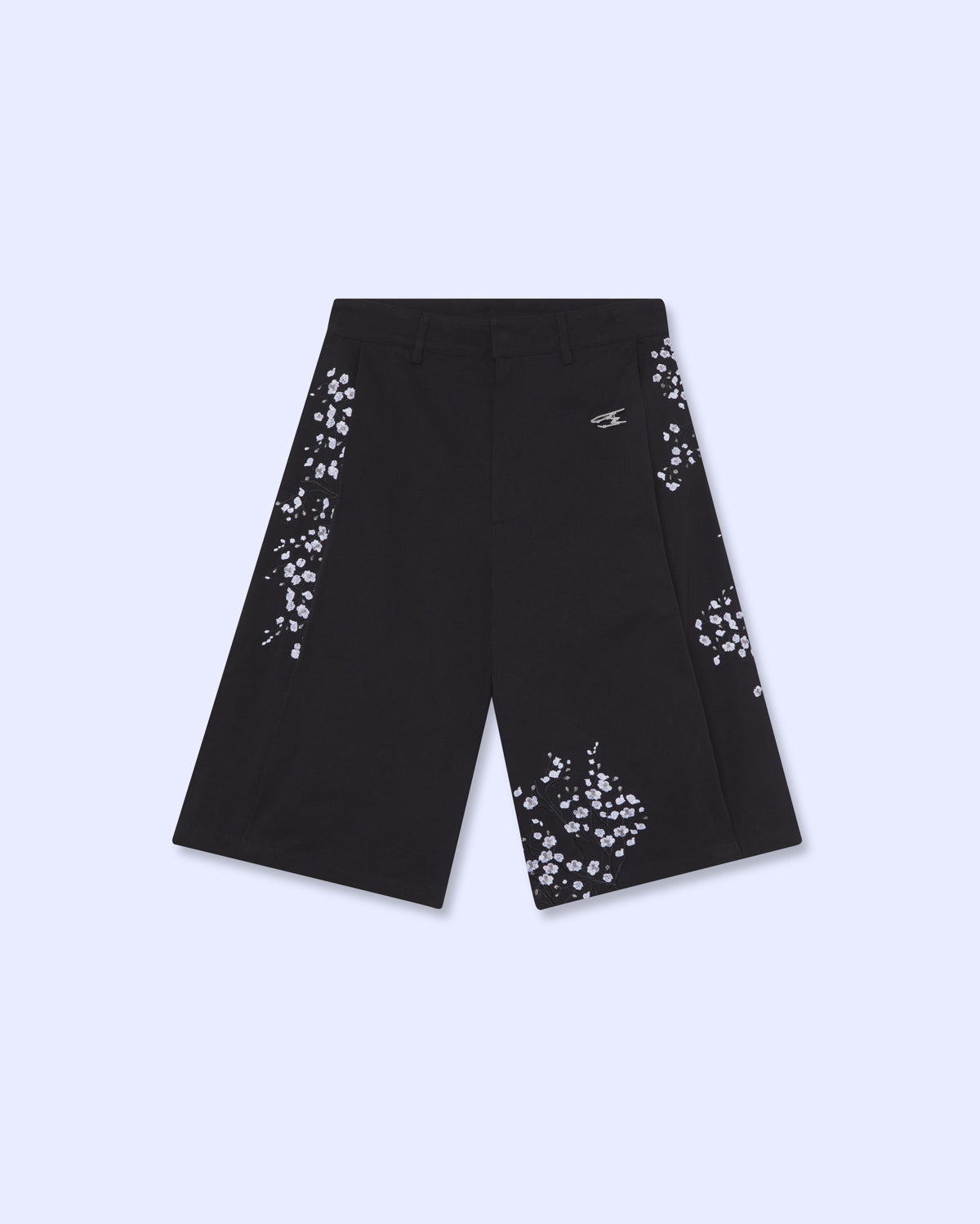 FLOWER JORTS BLACK