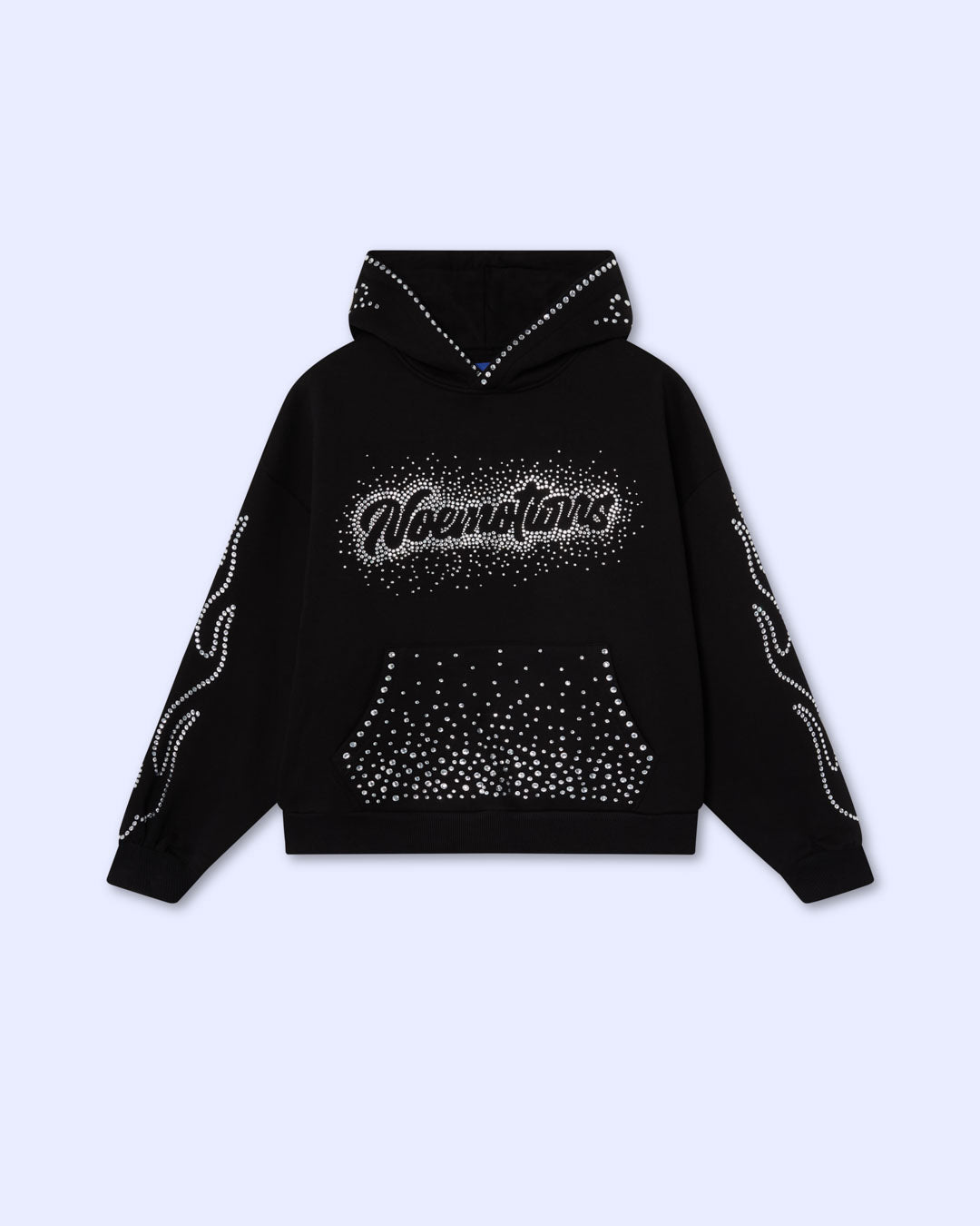 RHINESTONES HOODIE BLACK