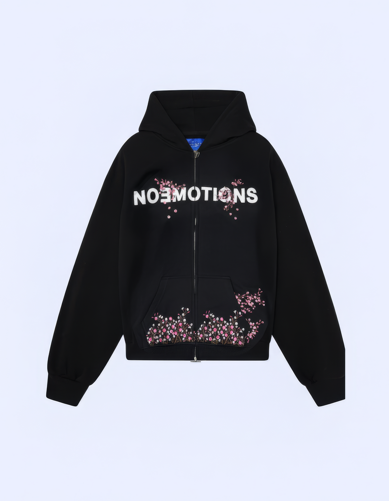 BLOSSOM ZIP HOODIE BLACK