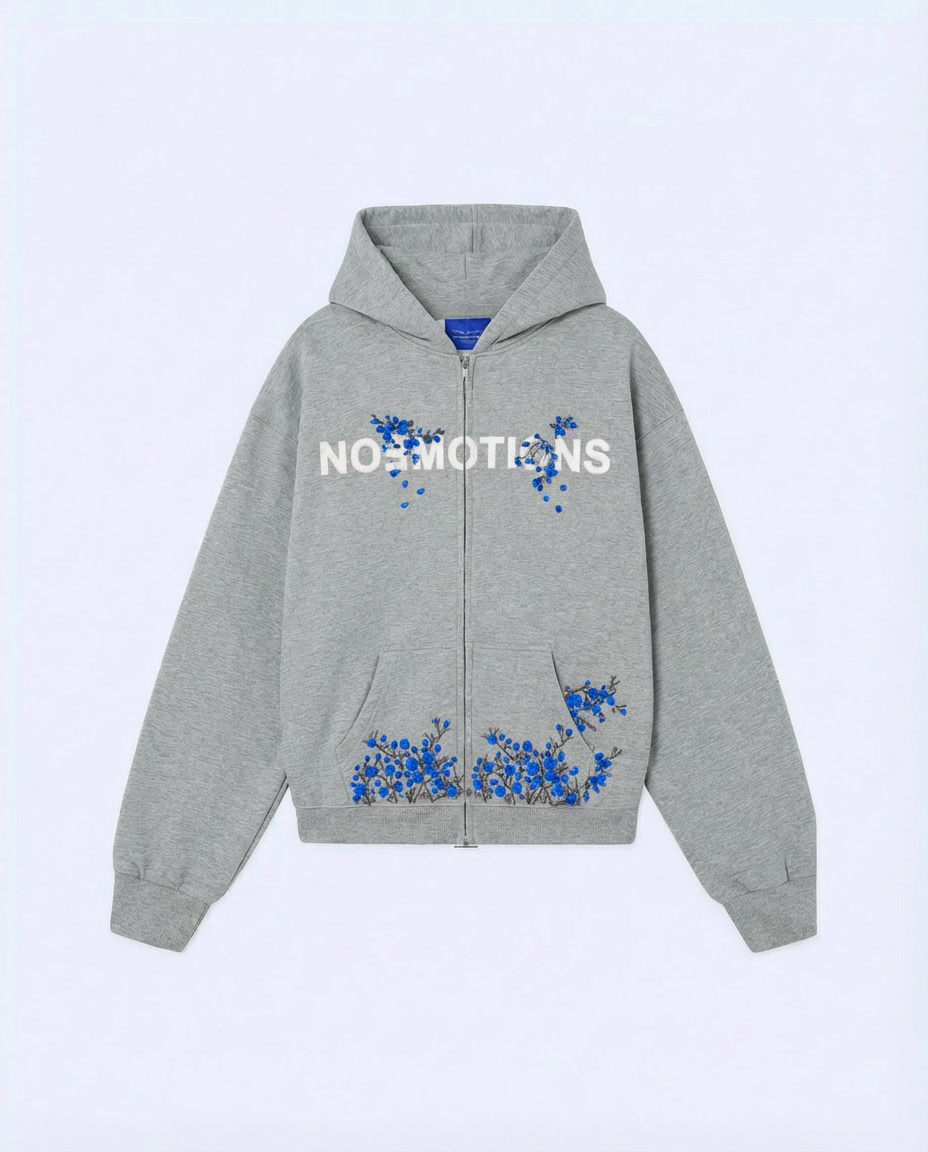 BLOSSOM ZIP HOODIE GREY