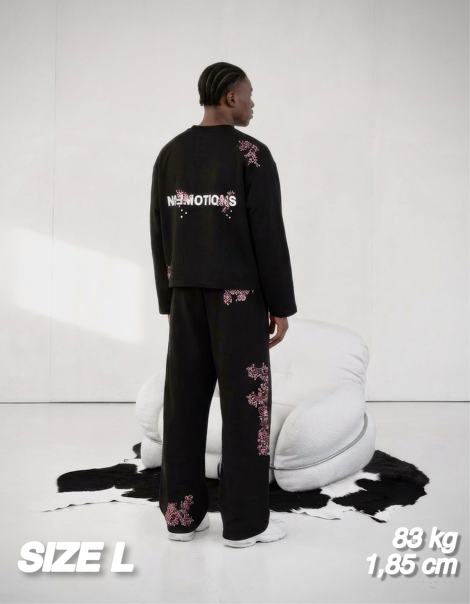 BLOSSOM SWEATPANTS BLACK - NOEMOTIONS™