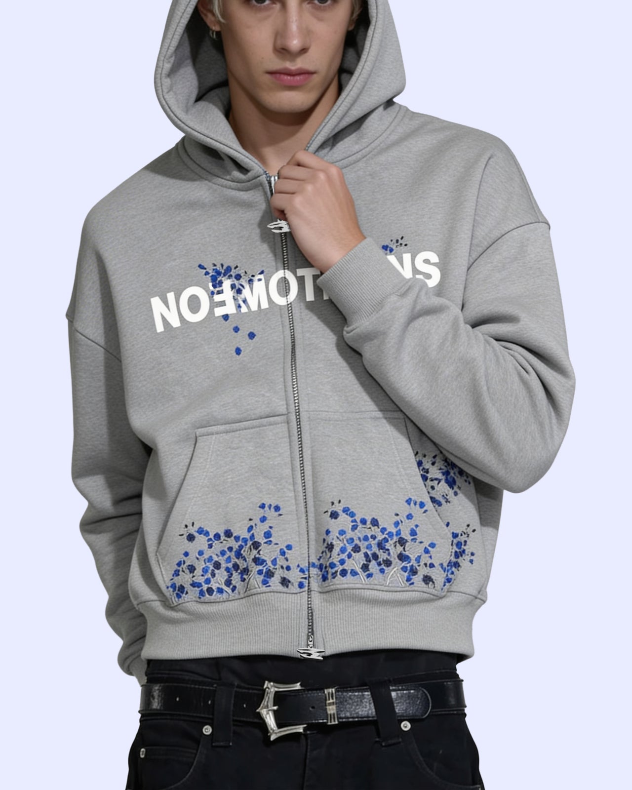 BLOSSOM ZIP HOODIE GREY