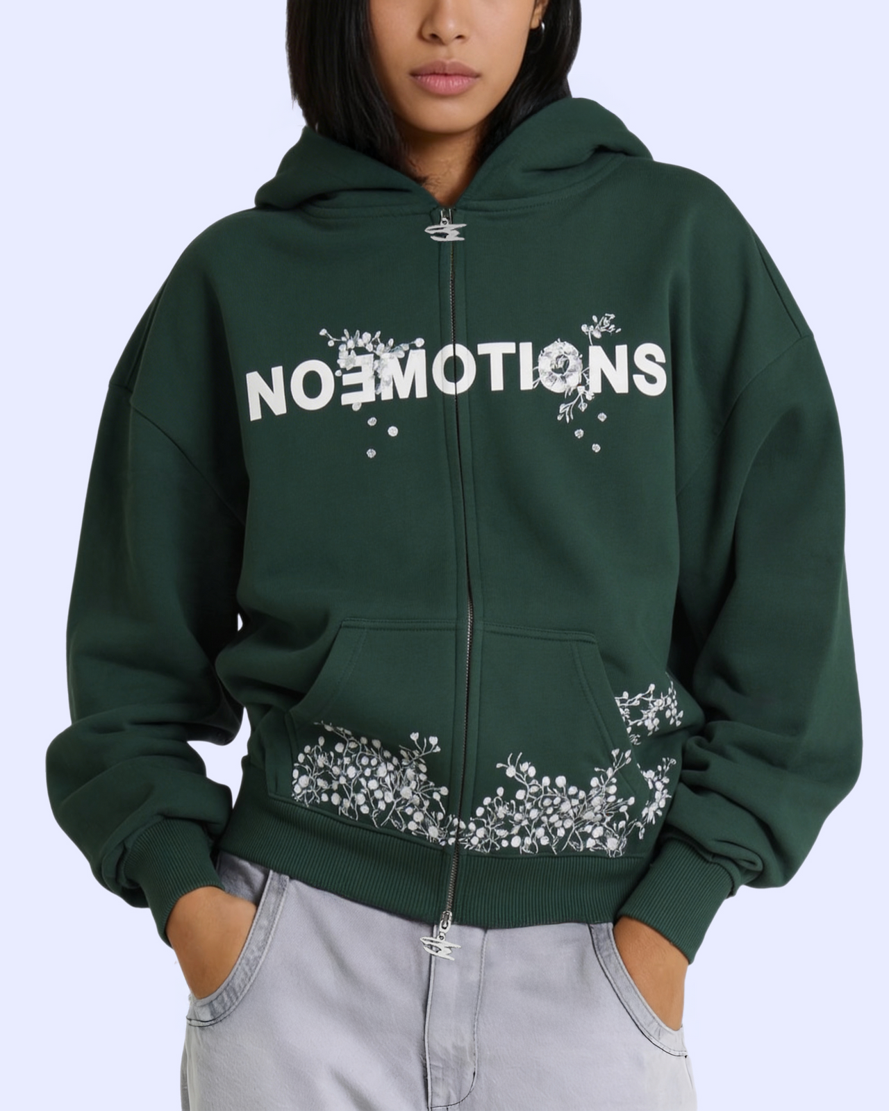 BLOSSOM ZIP HOODIE GREEN