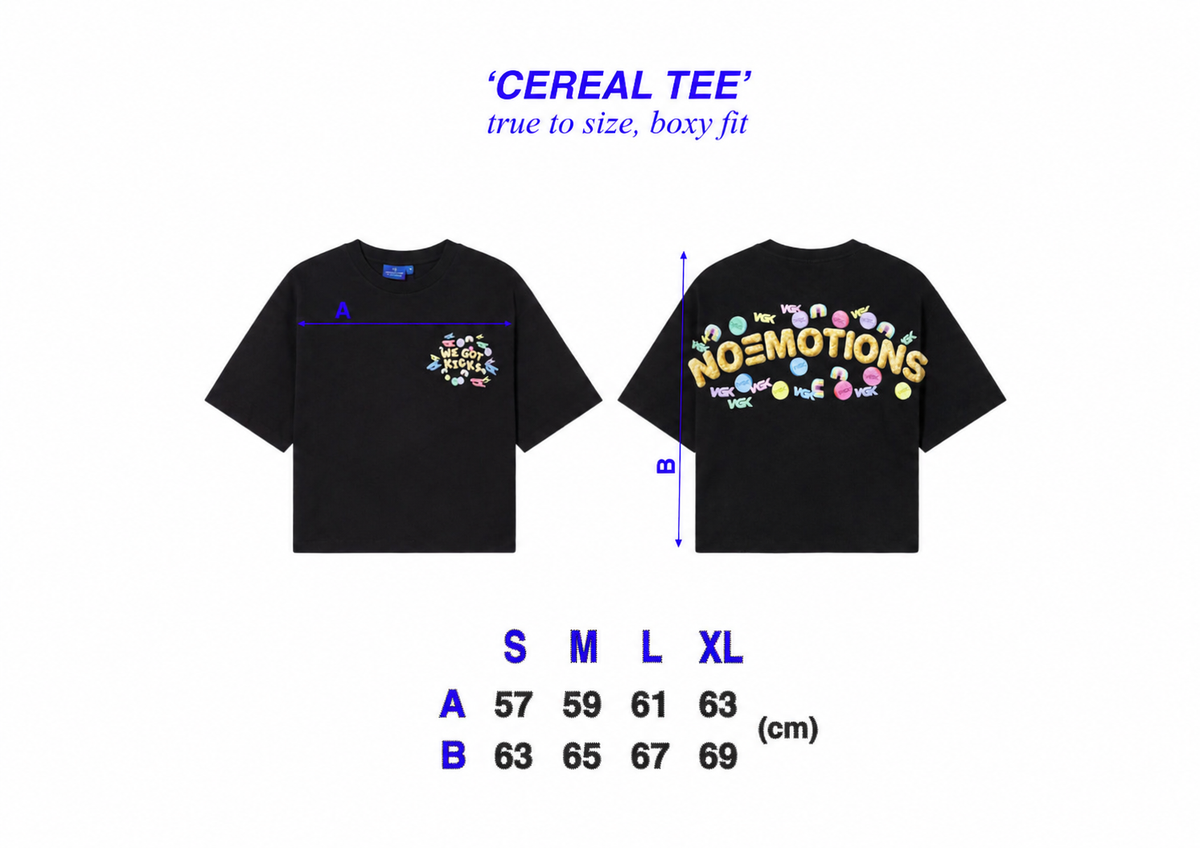Size chart CEREAL TEE
