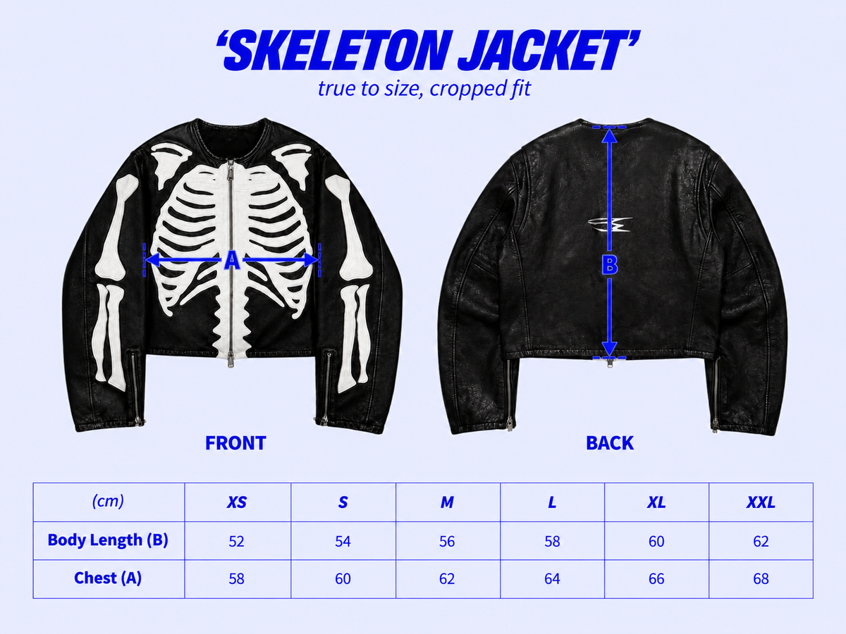 Size chart SKELETON JACKET
