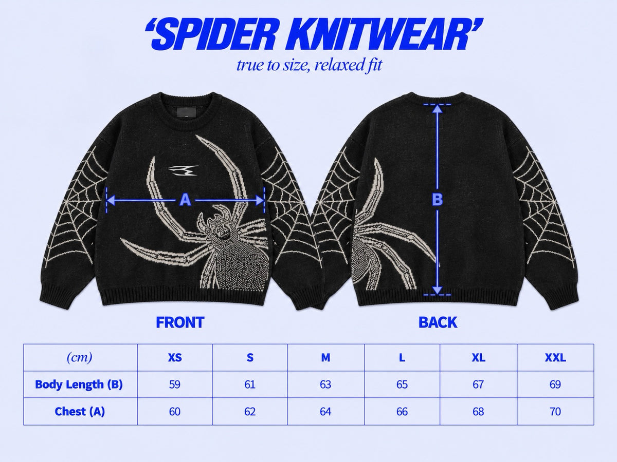 Size chart SPIDER KNITWEAR