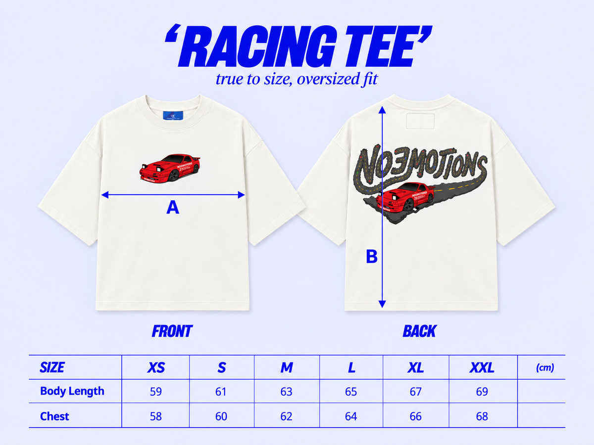 Size chart RACER TEE