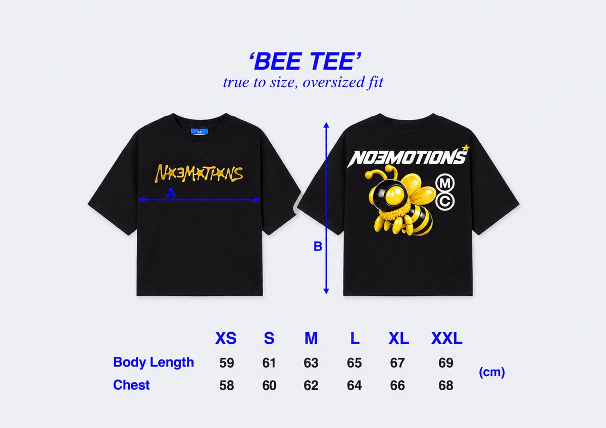 Size chart BEE TEE