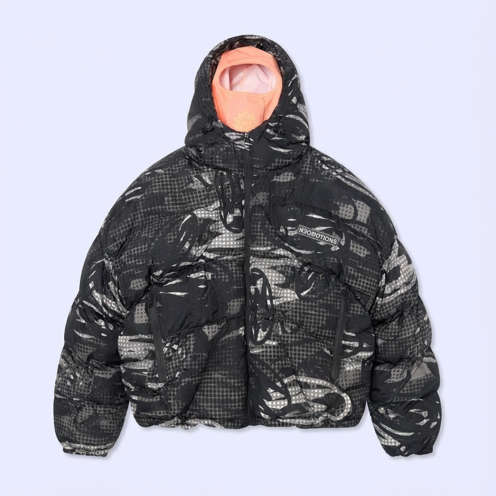 BALACLAVA PUFFER BLACK CAMO