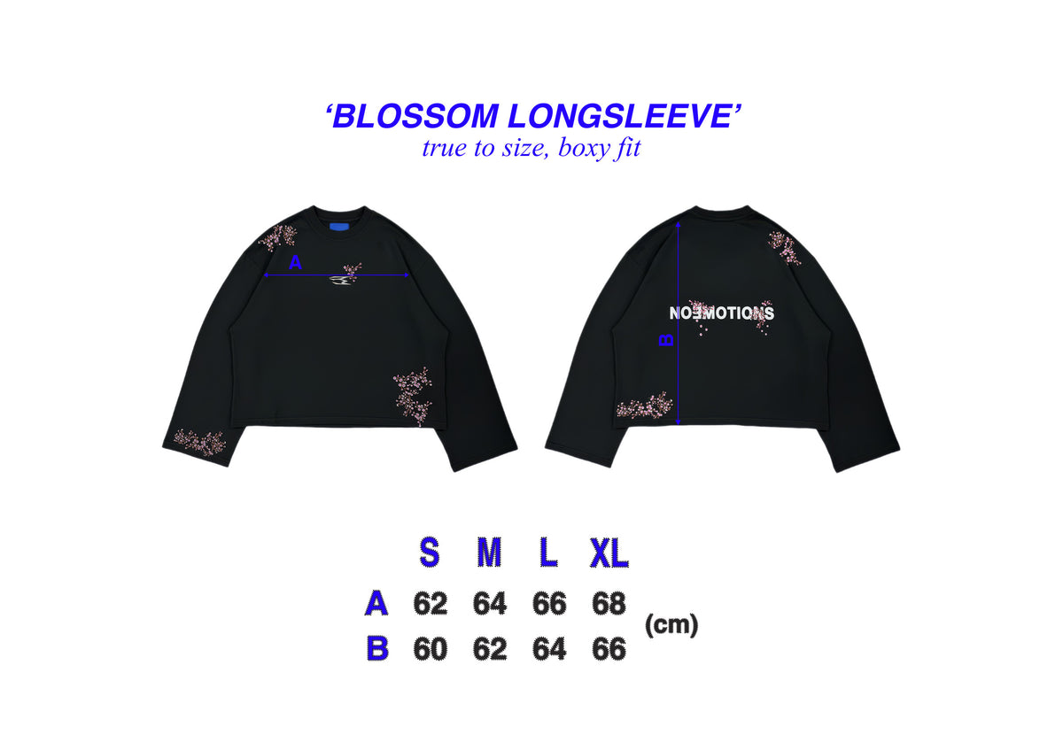 Size chart BLOSSOM LONGSLEEVE BLACK