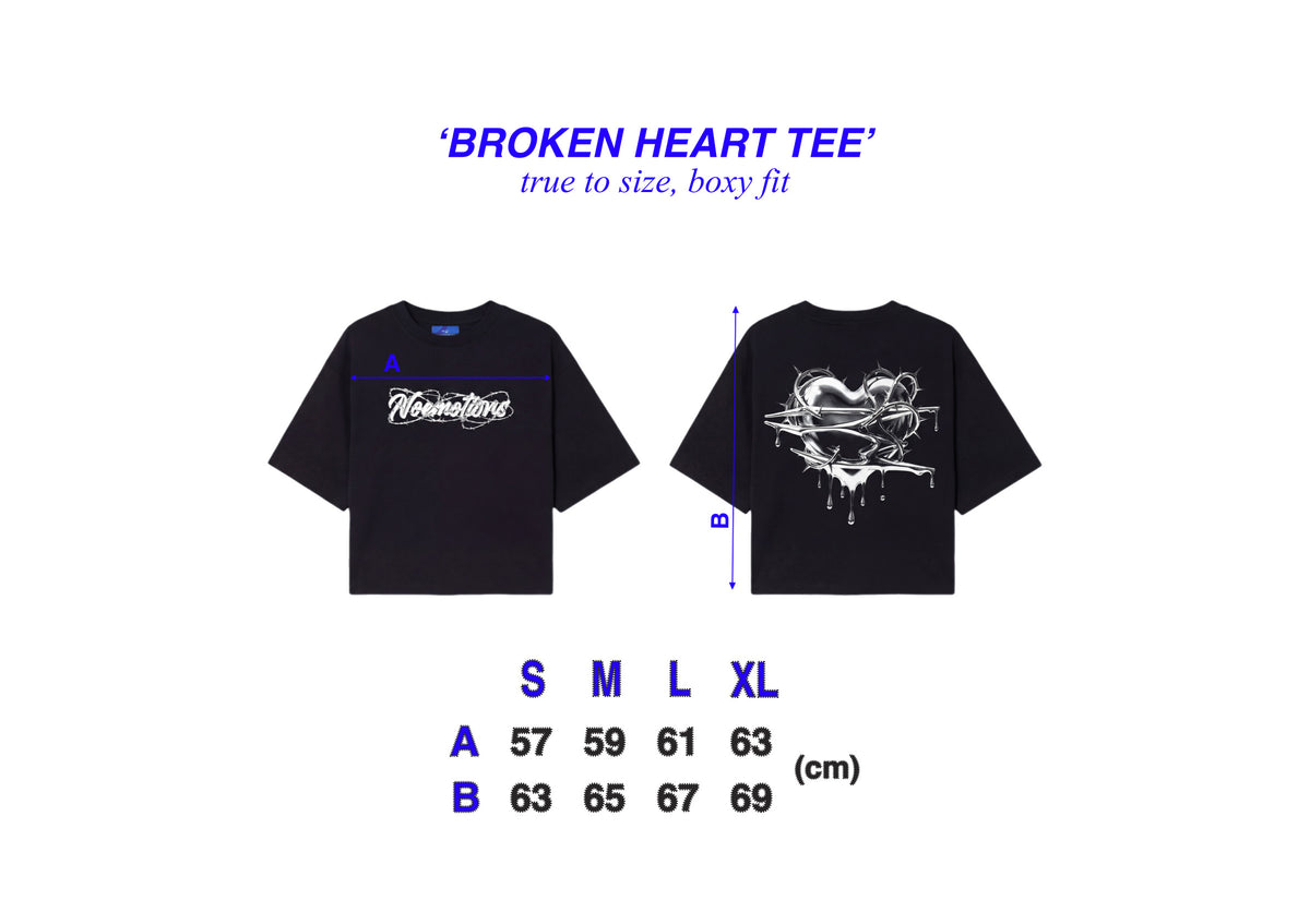Size chart BROKEN HEART TEE