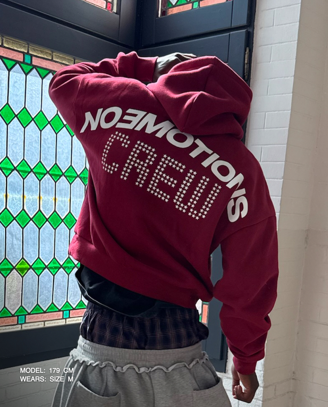CREW HOODIE BURGUNDY