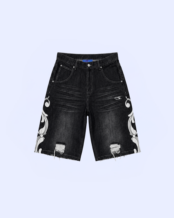 HERITAGE DENIM JORTS BLACK