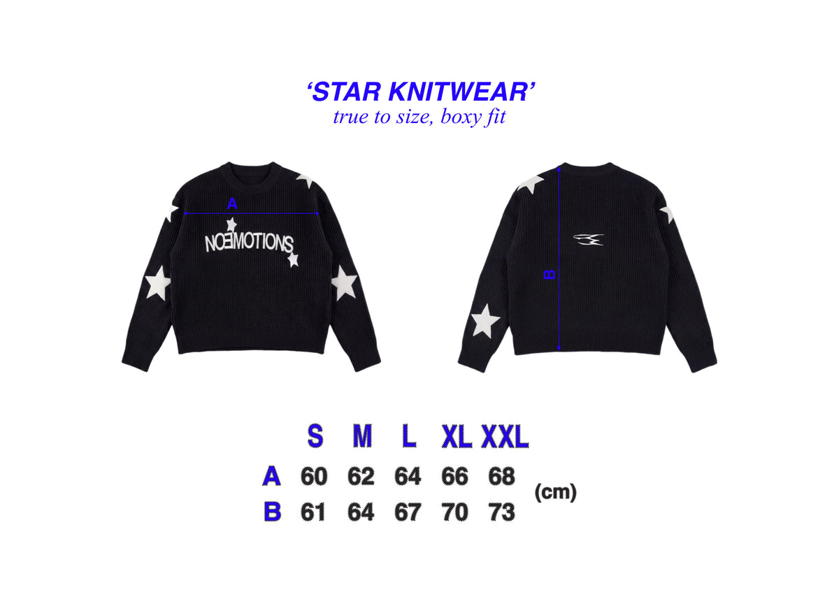Size chart STAR KNITWEAR BLUE